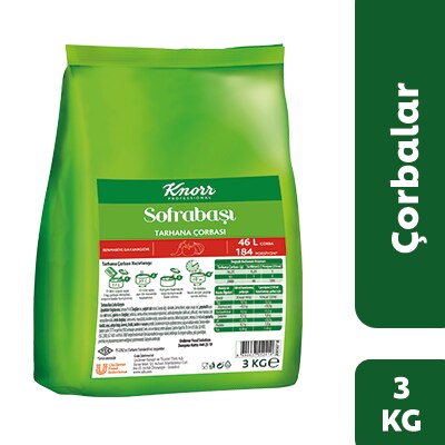 Knorr Sofrabaşı Tarhana Çorbası 3KG - Zengin ürün çeşitleri ile yemekleri ziyafete dönüştüren lezzetçilerin vazgeçilmezi Knorr Sofrabaşı Tarhana Çorbası 3 KG